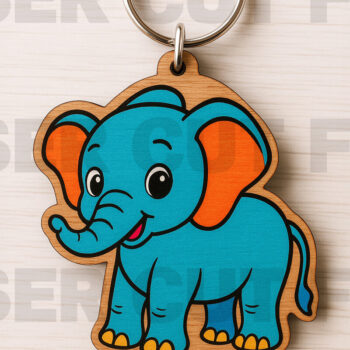 Intra απο ξύλο plywood Χρώμα wenge 3mm-4mm πάχος - Cute Elephant Keychain Δίασταση 4x4 cm INTRAFABR-97405381 - Image 1