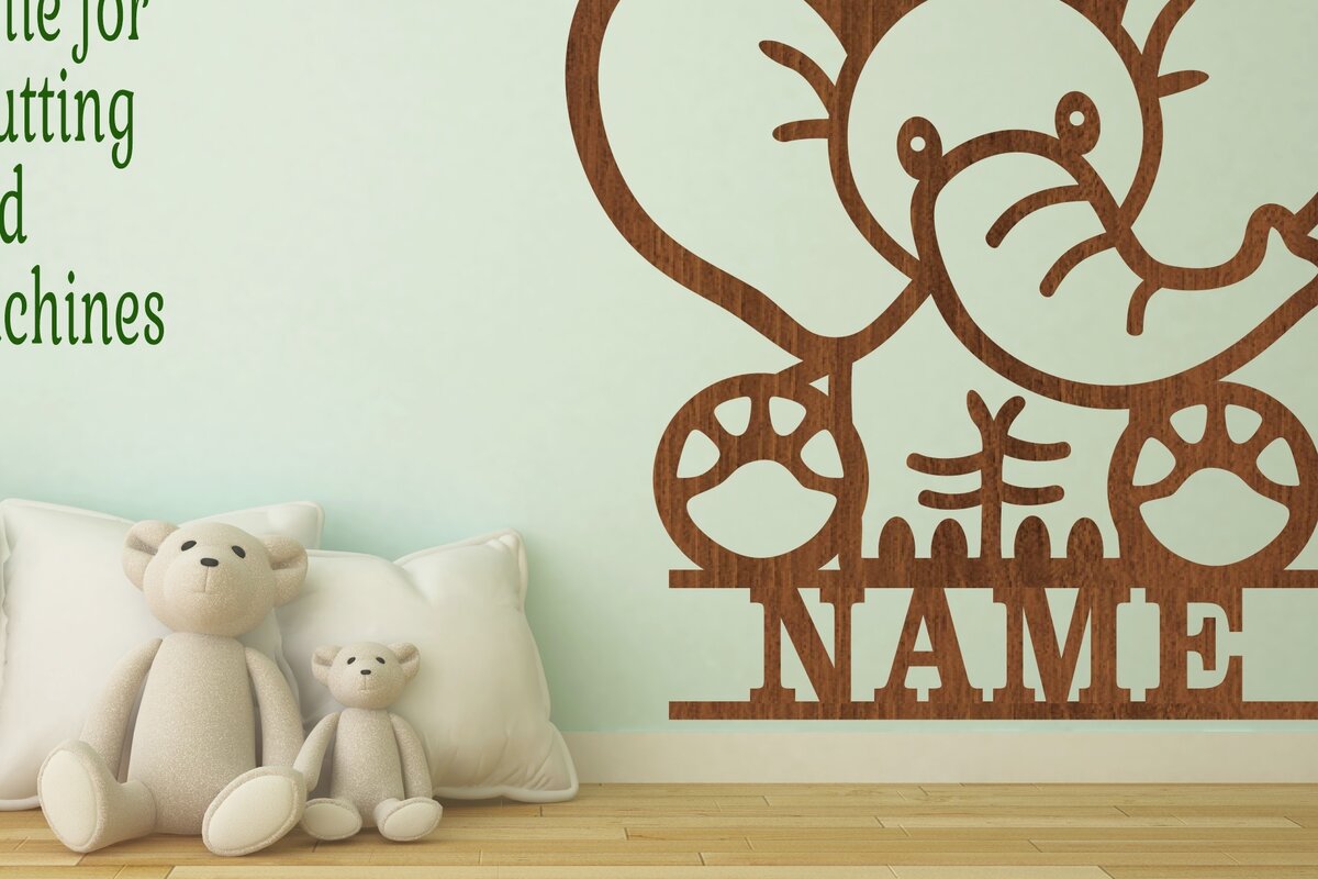 Intra απο ξύλο plywood  Χρώμα wenge 3mm-4mm πάχος - Χαριτωμένο σημάδι ονόματος ελέφαντα Δίασταση 30x20 cm INTRAFABR-80384679