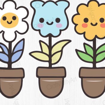 Intra απο ξύλο plywood  Χρώμα wenge 3mm-4mm πάχος - Πακέτο Clipart Cute Flowers PNG Δίασταση 30x20 cm INTRAFABR-99939076 - Image 1