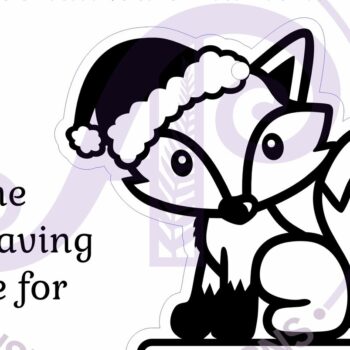 Intra απο ξύλο plywood  Χρώμα wenge 3mm-4mm πάχος - Cute Fox Χριστουγεννιάτικο Στολίδι Laser Δίασταση 6x6 cm INTRAFABR-99939090 - Image 2