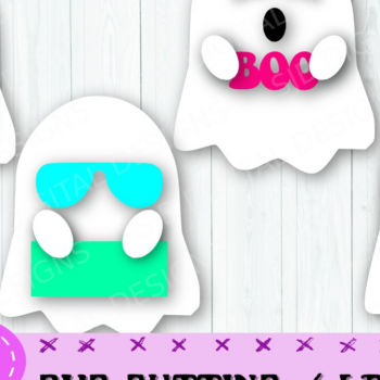 Intra απο ξύλο plywood  Χρώμα wenge 3mm-4mm πάχος - Χαριτωμένο Halloween Ghost, Layered Δίασταση 15x15 cm INTRAFABR-99049858 - Image 1