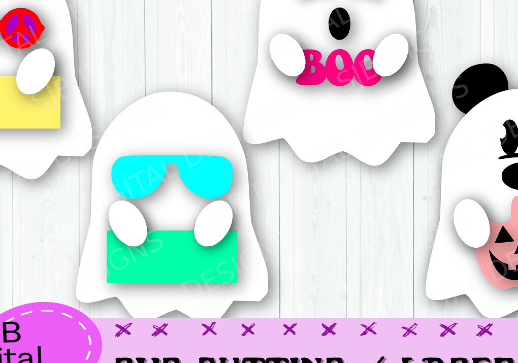 Intra απο ξύλο plywood  Χρώμα wenge 3mm-4mm πάχος - Χαριτωμένο Halloween Ghost, Layered Δίασταση 15x15 cm INTRAFABR-99049858