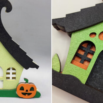 Intra απο ξύλο plywood Χρώμα wenge 3mm-4mm πάχος - Χαριτωμένο Halloween House V1 | 3D Layered Δίασταση 4x4 cm INTRAFABR-99049869 - Image 9
