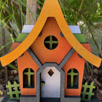 Intra απο ξύλο plywood Χρώμα wenge 3mm-4mm πάχος - Χαριτωμένο Halloween House V2 | 3D Layered Δίασταση 4x4 cm INTRAFABR-99049876 - Image 2