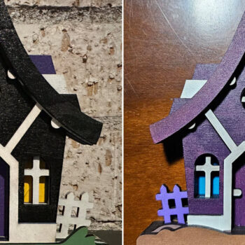 Intra απο ξύλο plywood Χρώμα wenge 3mm-4mm πάχος - Χαριτωμένο Halloween House V2 | 3D Layered Δίασταση 4x4 cm INTRAFABR-99049876 - Image 7