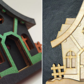 Intra απο ξύλο plywood Χρώμα wenge 3mm-4mm πάχος - Χαριτωμένο Halloween House V2 | 3D Layered Δίασταση 4x4 cm INTRAFABR-99049876 - Image 8