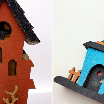 Intra απο ξύλο plywood Χρώμα wenge 3mm-4mm πάχος - Χαριτωμένο Halloween House V3 | 3D Layered Δίασταση 4x4 cm INTRAFABR-99049886 - Image 3