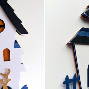 Intra απο ξύλο plywood Χρώμα wenge 3mm-4mm πάχος - Χαριτωμένο Halloween House V3 | 3D Layered Δίασταση 4x4 cm INTRAFABR-99049886 - Image 5