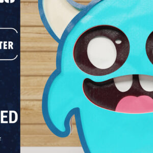 Intra απο ξύλο plywood  Χρώμα wenge 3mm-4mm πάχος - Χαριτωμένο Halloween Monster 3D Papercut Δίασταση 1500x1500 cm INTRAFABR-99049902