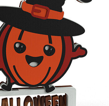 Intra απο ξύλο plywood  Χρώμα wenge 3mm-4mm πάχος - ΧΑΡΙΤΩΤΕΣ κολοκύθες αποκριών 3D Εύκολες στην κοπή Δίασταση 30x20 cm INTRAFABR-98987481 - Image 1