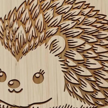 Intra απο ξύλο plywood  Χρώμα wenge 3mm-4mm πάχος - Cute Hedgehog , Hedgehog Clipart Δίασταση 10x15 cm INTRAFABR-98987334 - Image 1