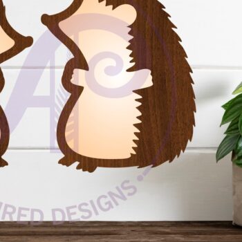 Intra απο ξύλο plywood  Χρώμα wenge 3mm-4mm πάχος - Cute Hedgehogs, File Δίασταση 30x20 cm INTRAFABR-71623463 - Image 3