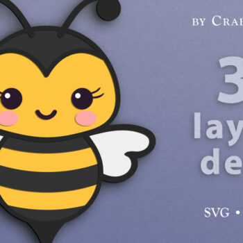 Intra απο ξύλο plywood  Χρώμα wenge 3mm-4mm πάχος - Cute Honey Bee 3D Layered Cut Δίασταση 30x20 cm INTRAFABR-116465873 - Image 1