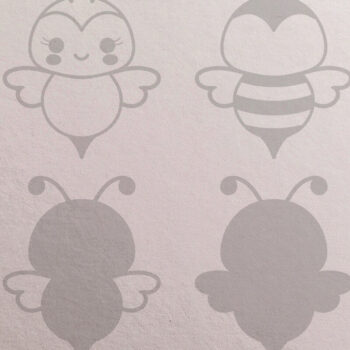 Intra απο ξύλο plywood  Χρώμα wenge 3mm-4mm πάχος - Cute Honey Bee 3D Layered Cut Δίασταση 30x20 cm INTRAFABR-116465873 - Image 2