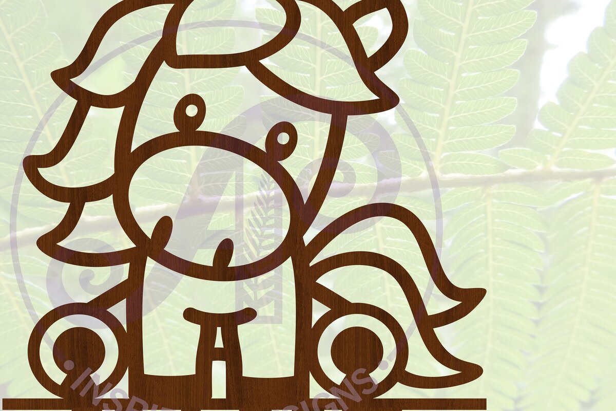 Intra απο ξύλο plywood  Χρώμα wenge 3mm-4mm πάχος - Cute Horse Name Cut File Δίασταση 30x20 cm INTRAFABR-102848640