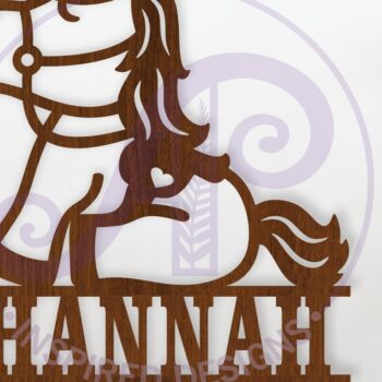 Intra απο ξύλο plywood  Χρώμα wenge 3mm-4mm πάχος - Χαριτωμένο σημάδι ονόματος αλόγου Δίασταση 30x20 cm INTRAFABR-101251685 - Image 1