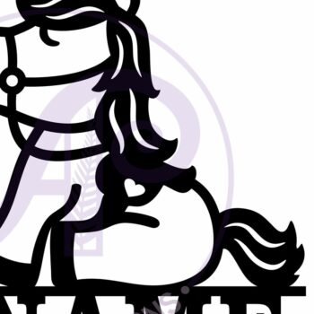 Intra απο ξύλο plywood  Χρώμα wenge 3mm-4mm πάχος - Χαριτωμένο σημάδι ονόματος αλόγου Δίασταση 30x20 cm INTRAFABR-101251685 - Image 5