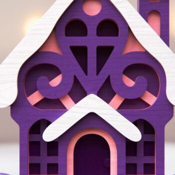 Intra απο ξύλο plywood  Χρώμα wenge 3mm-4mm πάχος - Πακέτο Cute Houses | 3D Layered Δίασταση 16x6 cm INTRAFABR-101013684 - Image 3