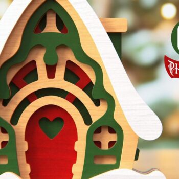 Intra απο ξύλο plywood  Χρώμα wenge 3mm-4mm πάχος - Πακέτο Cute Houses | 3D Layered Δίασταση 16x6 cm INTRAFABR-101013684 - Image 4