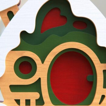 Intra απο ξύλο plywood  Χρώμα wenge 3mm-4mm πάχος - Πακέτο Cute Houses | 3D Layered Δίασταση 16x6 cm INTRAFABR-101013684 - Image 7