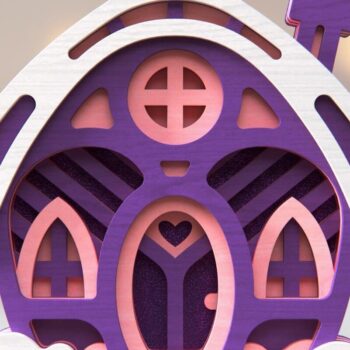 Intra απο ξύλο plywood  Χρώμα wenge 3mm-4mm πάχος - Πακέτο Cute Houses | 3D Layered Δίασταση 16x6 cm INTRAFABR-101013684 - Image 8