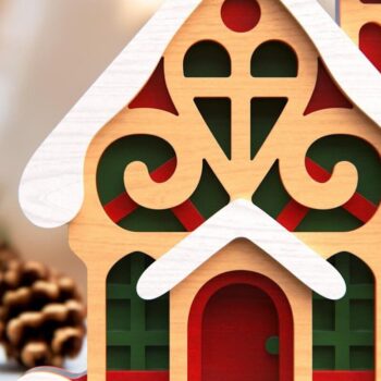 Intra απο ξύλο plywood  Χρώμα wenge 3mm-4mm πάχος - Πακέτο Cute Houses | 3D Layered Δίασταση 16x6 cm INTRAFABR-101013684 - Image 9