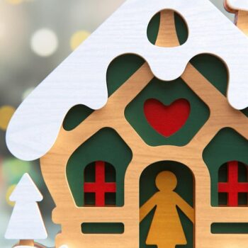 Intra απο ξύλο plywood  Χρώμα wenge 3mm-4mm πάχος - Πακέτο Cute Houses | 3D Layered Δίασταση 16x6 cm INTRAFABR-101013684 - Image 11