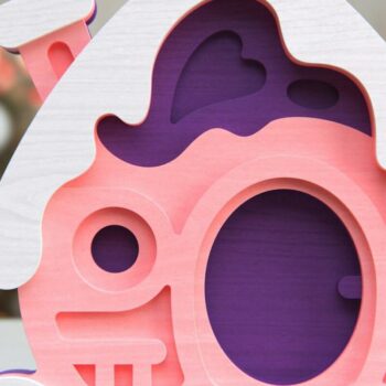 Intra απο ξύλο plywood  Χρώμα wenge 3mm-4mm πάχος - Πακέτο Cute Houses | 3D Layered Δίασταση 16x6 cm INTRAFABR-101013684 - Image 13