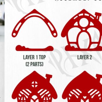 Intra απο ξύλο plywood  Χρώμα wenge 3mm-4mm πάχος - Πακέτο Cute Houses | 3D Layered Δίασταση 16x6 cm INTRAFABR-101013684 - Image 15