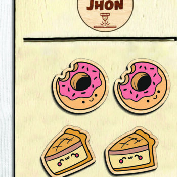 Intra απο ξύλο plywood Χρώμα wenge 3mm-4mm πάχος - Χαριτωμένα σκουλαρίκια Kawaii Stud -Break Jhon Δίασταση 3x3 cm INTRAFABR-122961157 - Image 2