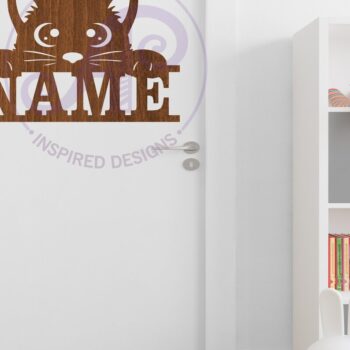 Intra απο ξύλο plywood  Χρώμα wenge 3mm-4mm πάχος - κοπής λέιζερ Name Cute Kitten Δίασταση 30x20 cm INTRAFABR-100936515 - Image 3