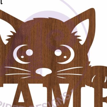 Intra απο ξύλο plywood  Χρώμα wenge 3mm-4mm πάχος - κοπής λέιζερ Name Cute Kitten Δίασταση 30x20 cm INTRAFABR-100936515 - Image 4
