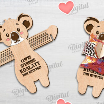 Intra απο ξύλο plywood  Χρώμα wenge 3mm-4mm πάχος - Cute Koala Candy Holder Δίασταση 30x20 cm INTRAFABR-100936848 - Image 1