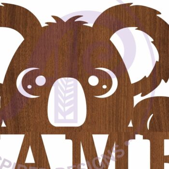 Intra απο ξύλο plywood  Χρώμα wenge 3mm-4mm πάχος - Χαριτωμένο κοπής λέιζερ Name Koala Δίασταση 30x20 cm INTRAFABR-100937275 - Image 4