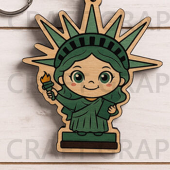 Intra απο ξύλο plywood  Χρώμα wenge 3mm-4mm πάχος - Μπρελόκ Cute Liberty Girl Δίασταση 4x4 cm INTRAFABR-4539568 - Image 1