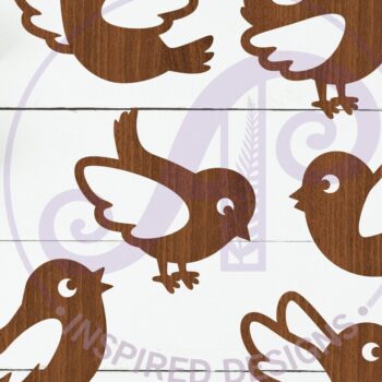 Intra απο ξύλο plywood  Χρώμα wenge 3mm-4mm πάχος - Cute Little Birds Silhouette Δίασταση 30x20 cm INTRAFABR-36870357 - Image 1
