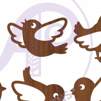 Intra απο ξύλο plywood  Χρώμα wenge 3mm-4mm πάχος - Cute Little Birds Silhouette Δίασταση 30x20 cm INTRAFABR-36870357 - Image 3