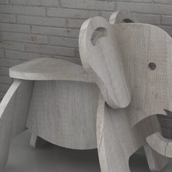 Intra απο ξύλο plywood Χρώμα wenge 3mm-4mm πάχος - χαριτωμένο μινιατούρα ζώου ελέφαντα Δίασταση 30x20 cm INTRAFABR-75260854 - Image 1