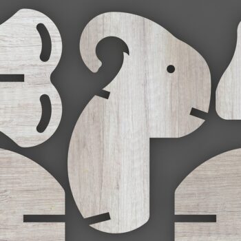 Intra απο ξύλο plywood Χρώμα wenge 3mm-4mm πάχος - χαριτωμένο μινιατούρα ζώου ελέφαντα Δίασταση 30x20 cm INTRAFABR-75260854 - Image 2