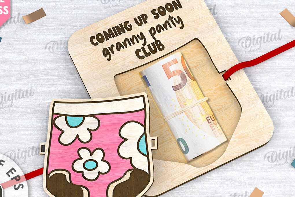 Intra απο ξύλο plywood  Χρώμα wenge 3mm-4mm πάχος - Cute Money Holder με λέιζερ Δίασταση 30x20 cm INTRAFABR-101711647