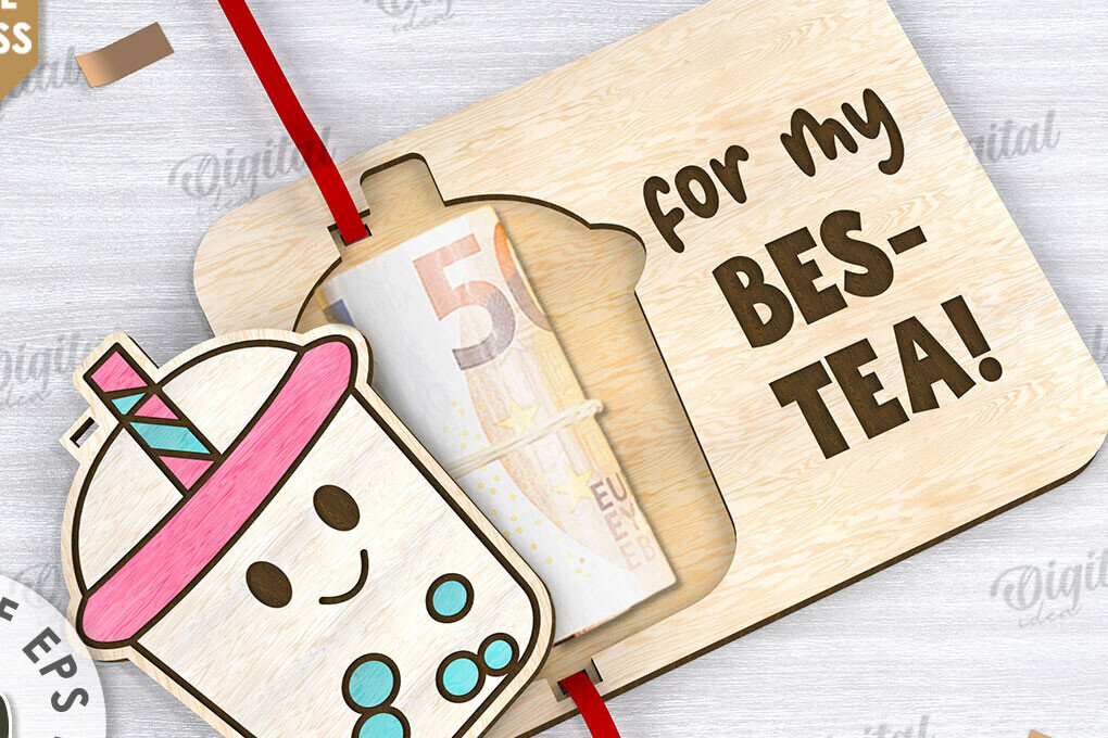 Intra απο ξύλο plywood  Χρώμα wenge 3mm-4mm πάχος - Cute Money Holder με λέιζερ Δίασταση 30x20 cm INTRAFABR-74150355