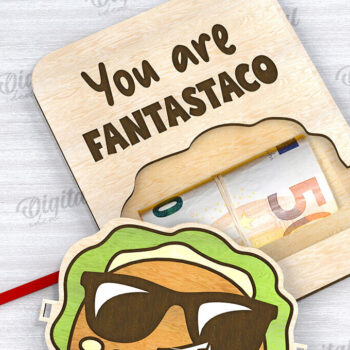 Intra απο ξύλο plywood Χρώμα wenge 3mm-4mm πάχος - Cute Money Holder με λέιζερ Δίασταση 30x20 cm INTRAFABR-115383625 - Image 1