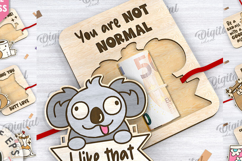 Intra απο ξύλο plywood  Χρώμα wenge 3mm-4mm πάχος - Πακέτο κοπής λέιζερ Cute Money Holders Δίασταση 30x20 cm INTRAFABR-59923858