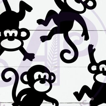 Intra απο ξύλο plywood  Χρώμα wenge 3mm-4mm πάχος - Cute Monkey Silhouette Κοψίματα λέιζερ 2 Δίασταση 30x20 cm INTRAFABR-113924376 - Image 2