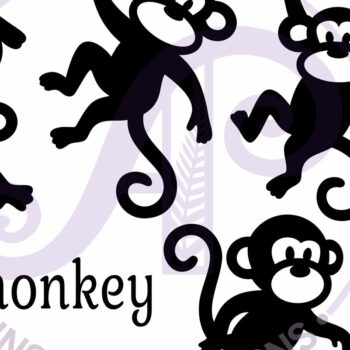 Intra απο ξύλο plywood  Χρώμα wenge 3mm-4mm πάχος - Cute Monkey Silhouette Κοψίματα λέιζερ 2 Δίασταση 30x20 cm INTRAFABR-113924376 - Image 4