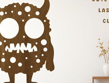 Intra απο ξύλο plywood  Χρώμα wenge 3mm-4mm πάχος - Σετ Clipart Cute Monster Δίασταση 20x20 cm INTRAFABR-117243303 - Image 2
