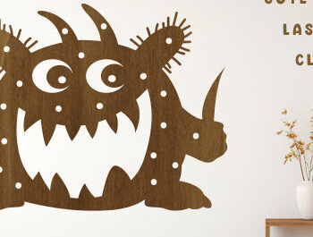 Intra απο ξύλο plywood  Χρώμα wenge 3mm-4mm πάχος - Σετ Clipart Cute Monster Δίασταση 20x20 cm INTRAFABR-117243303 - Image 3
