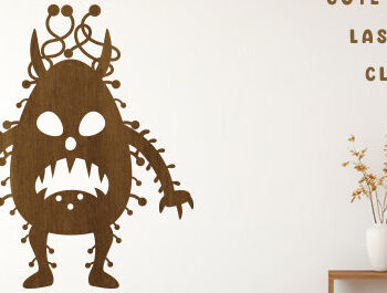 Intra απο ξύλο plywood  Χρώμα wenge 3mm-4mm πάχος - Σετ Clipart Cute Monster Δίασταση 20x20 cm INTRAFABR-117243303 - Image 4
