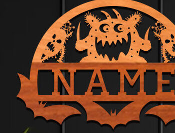 Intra απο ξύλο plywood  Χρώμα wenge 3mm-4mm πάχος - Cute Monster Name Δίασταση 30x20 cm INTRAFABR-9744184 - Image 1