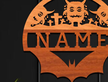 Intra απο ξύλο plywood Χρώμα wenge 3mm-4mm πάχος - Cute Monster Name Σετ Δίασταση 30x20 cm INTRAFABR-112160670 - Image 3